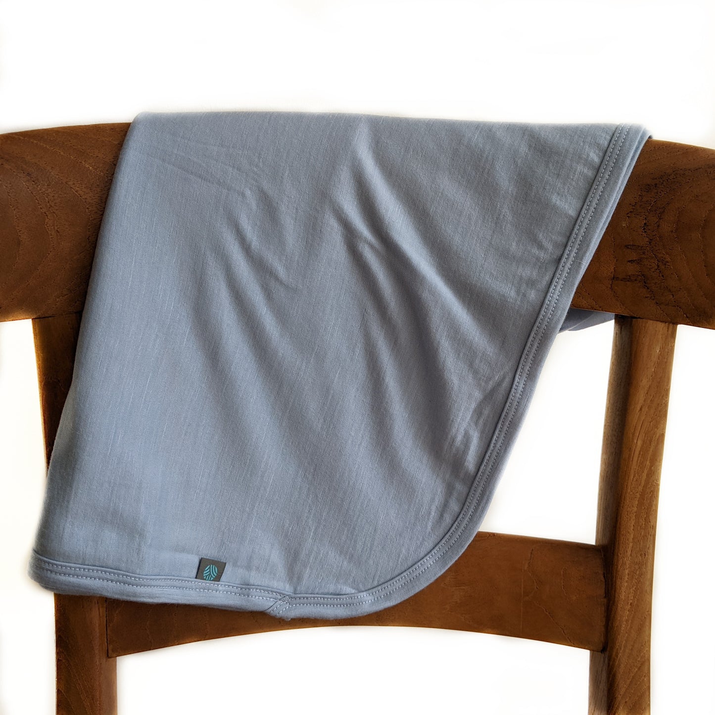 Merino Wool Blue Swaddle Blanket + Hat Gift Set