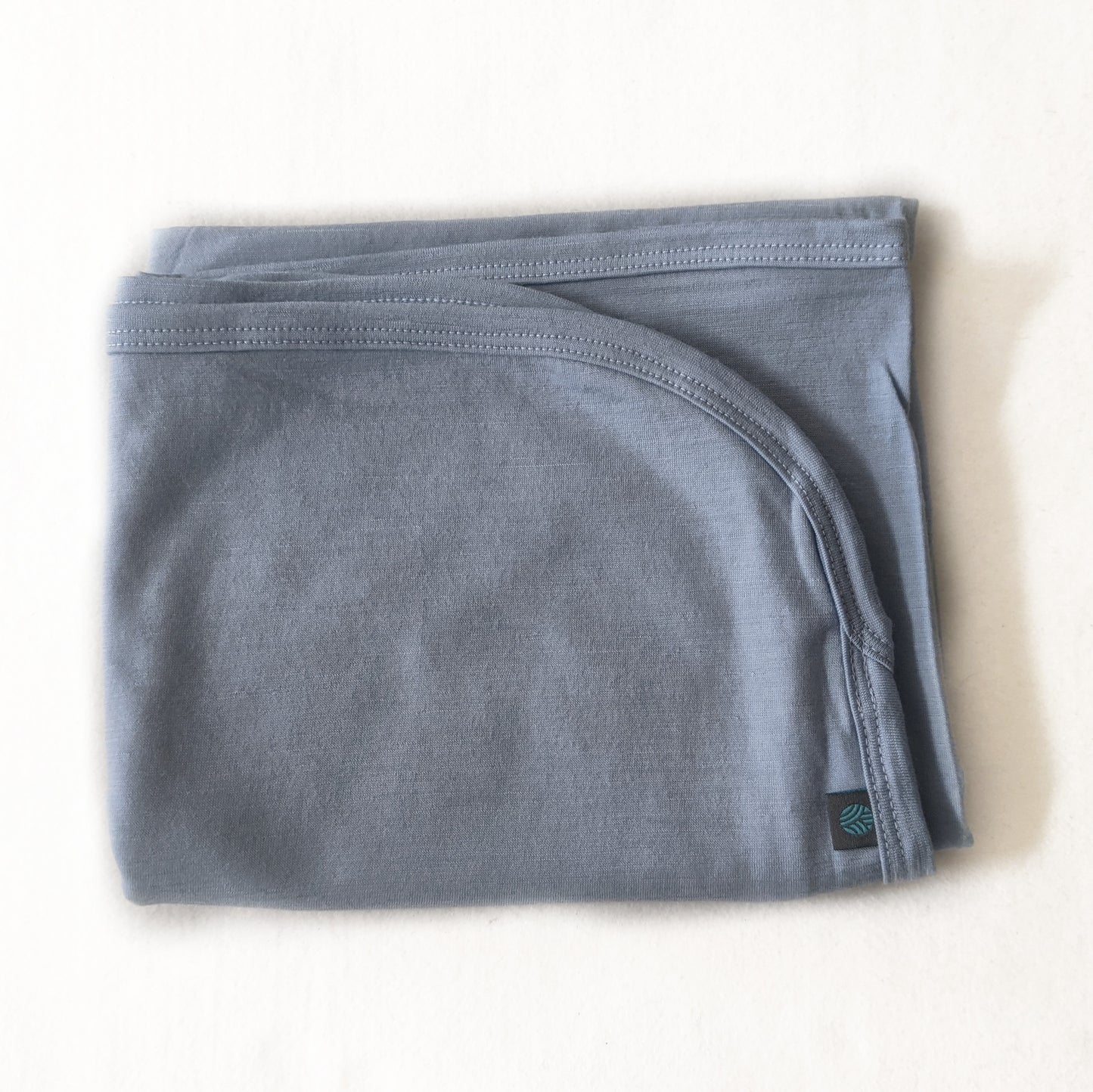Merino Wool Blue Swaddle Blanket + Hat Gift Set