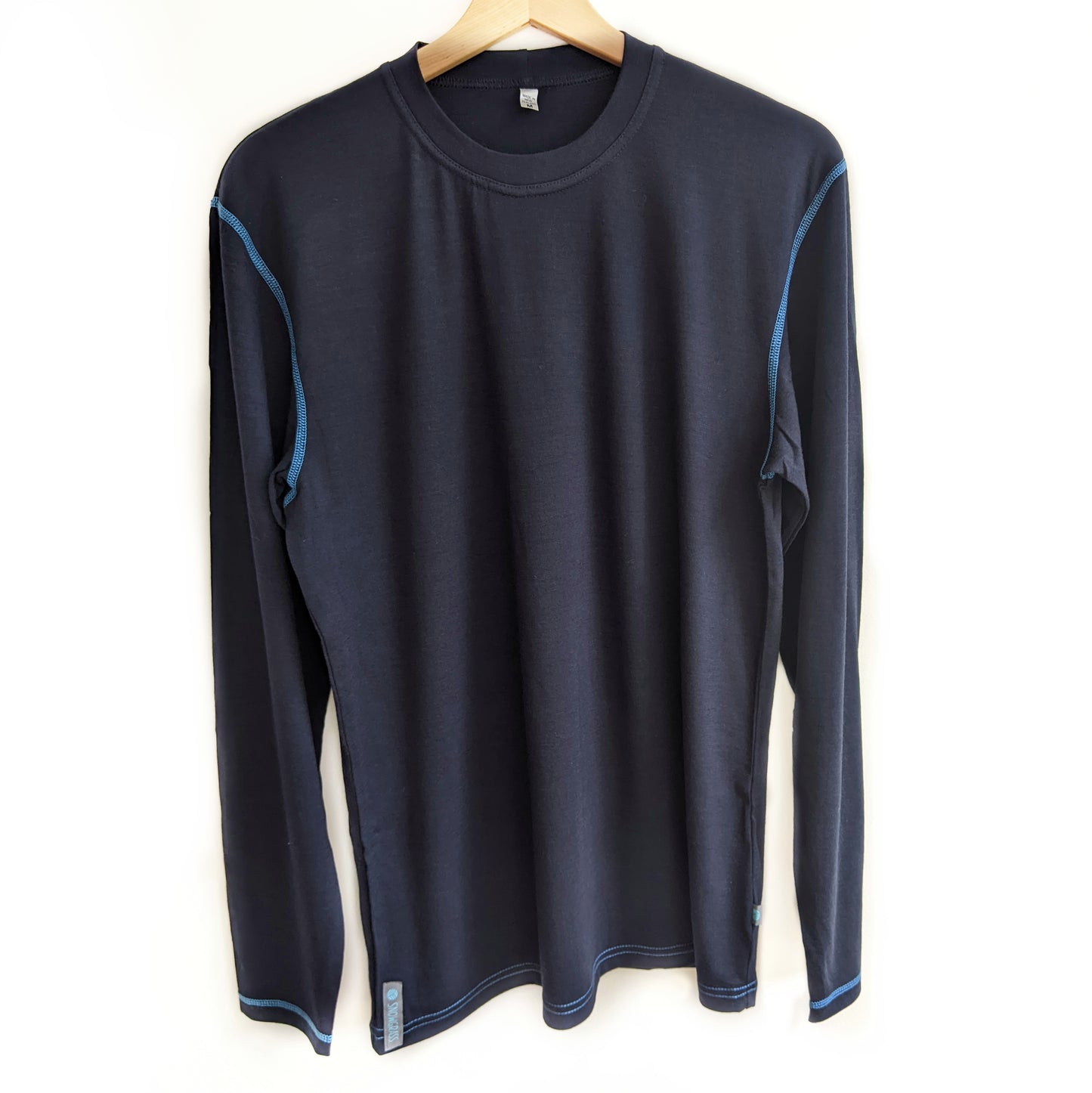 Midnight Blue Merino Wool Mens Top