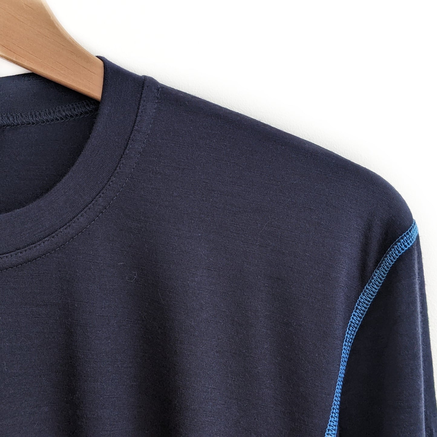 Midnight Blue Merino Wool Mens Top