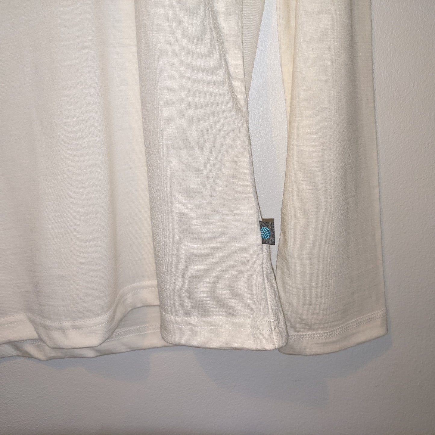 Soft White Long Sleeved Scoop Neck Merino Wool Womens Vest