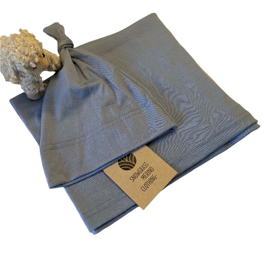 Merino Wool Swaddle Blanket & Beanie Baby Gift Set