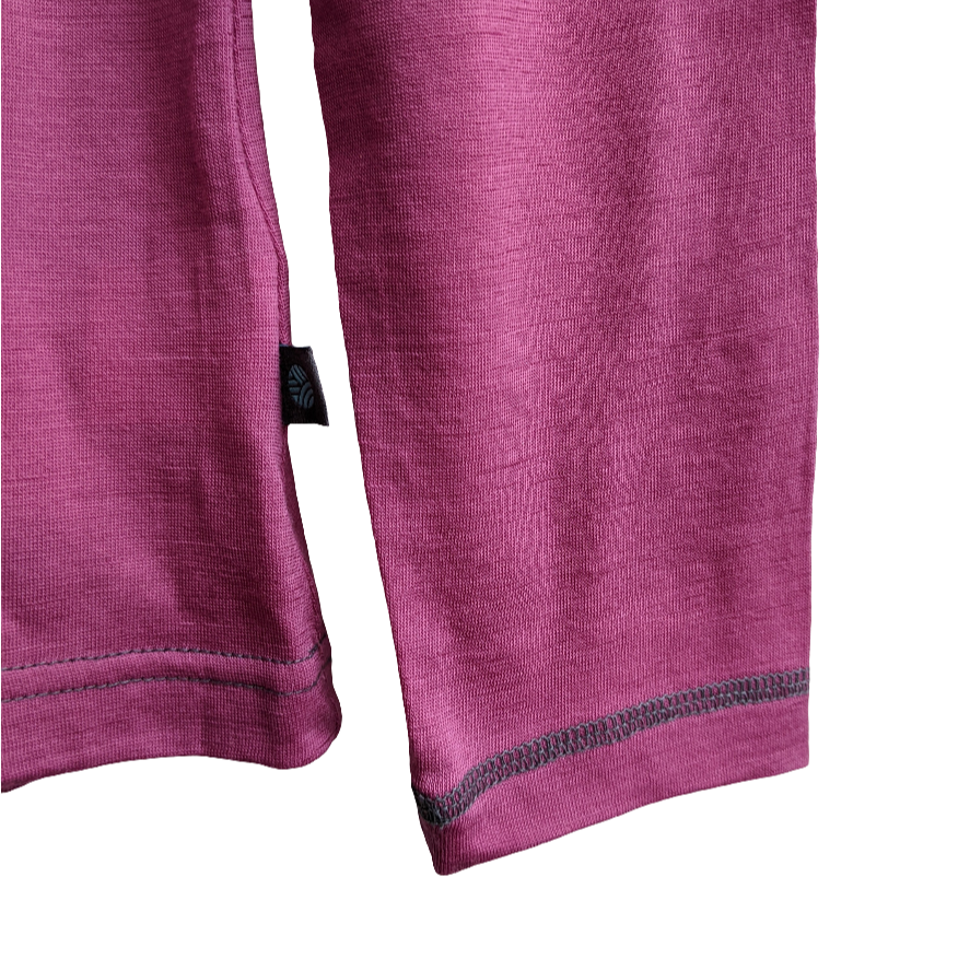 Bright Pink Long Sleeved Merino Wool Womens Top