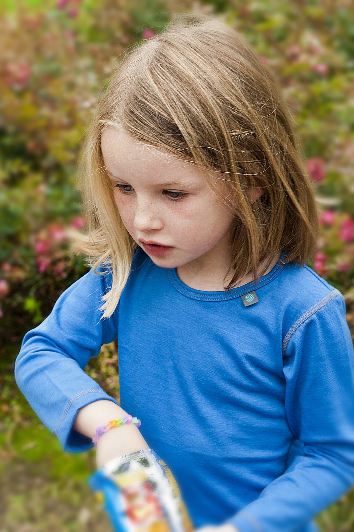 Lapis Blue Merino Wool Long Sleeved Children's Top