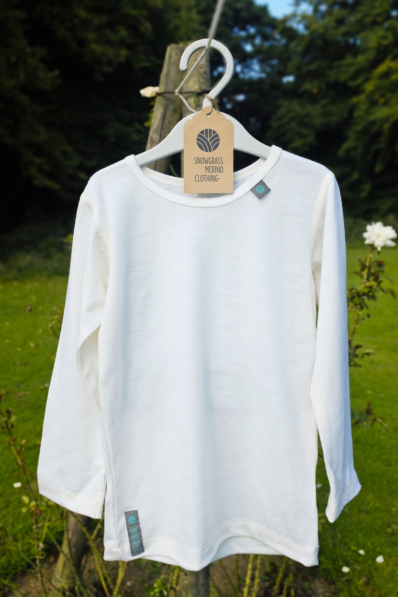 Soft White Merino Wool Long Sleeved Children's Top