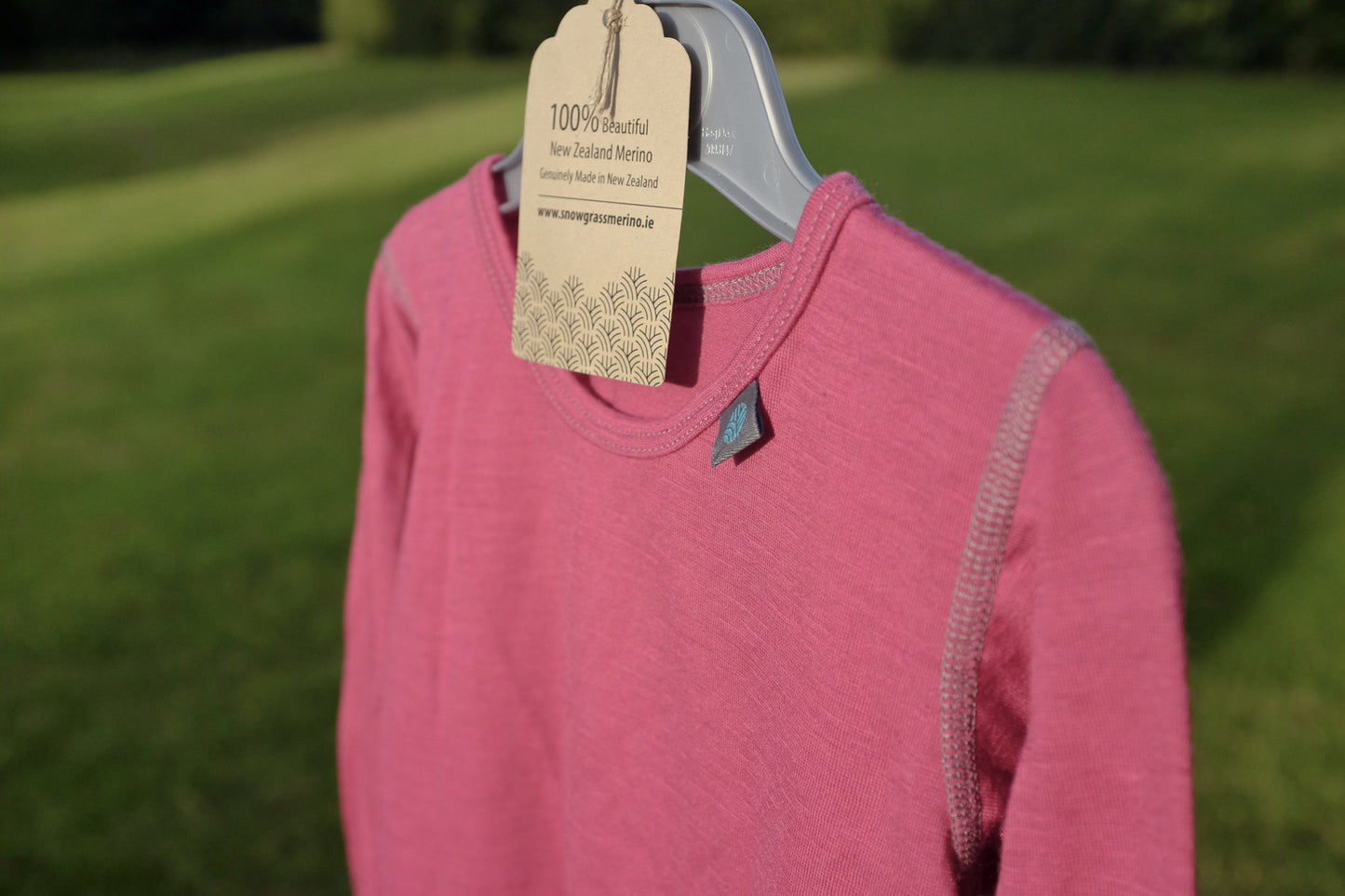 Lipstick Pink Merino Wool Long Sleeved Children's Top