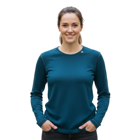 Peacock Long Sleeved Merino Wool Womens Top