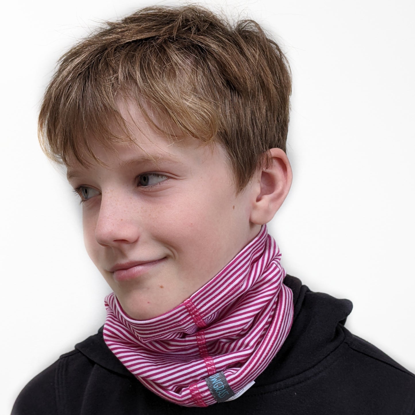 Pink Stripe Merino Wool Neck Gaiter