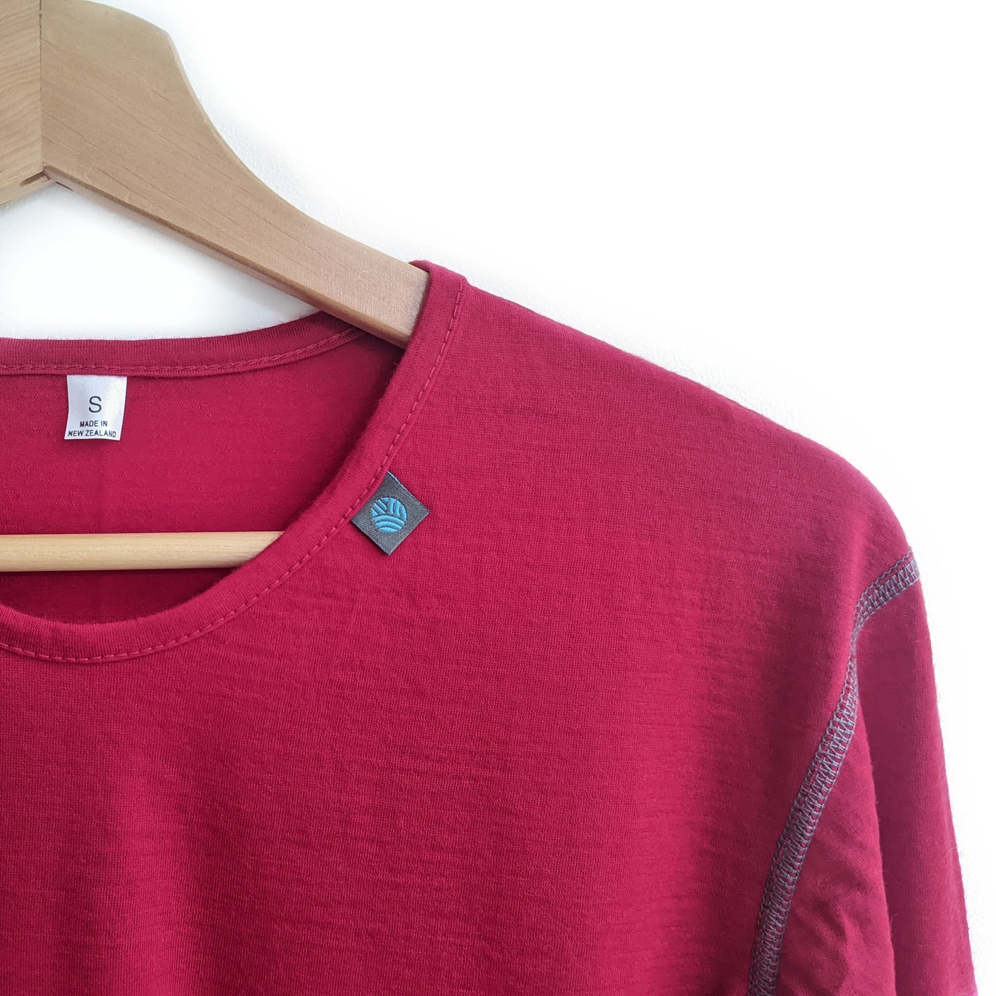 Chilli Red Long Sleeved Merino Wool Womens Top