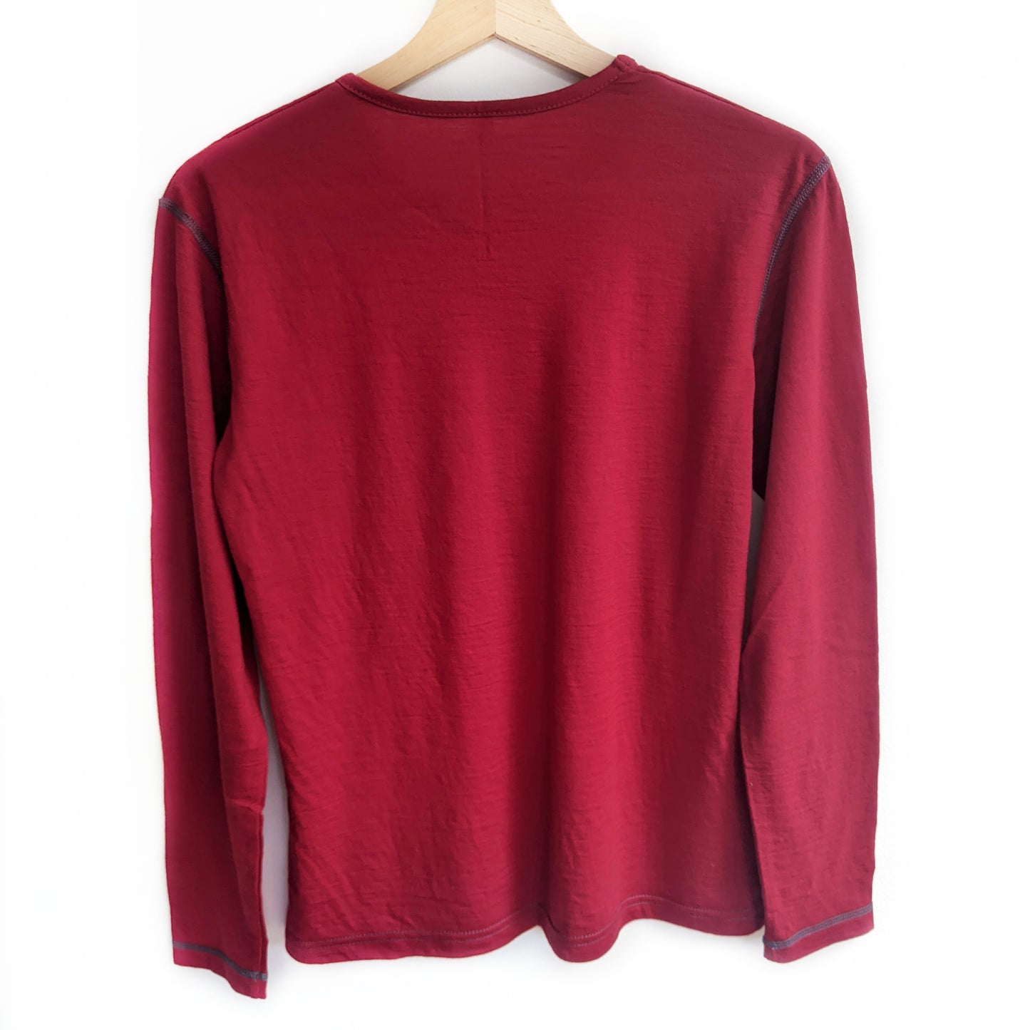 Chilli Red Long Sleeved Merino Wool Womens Top