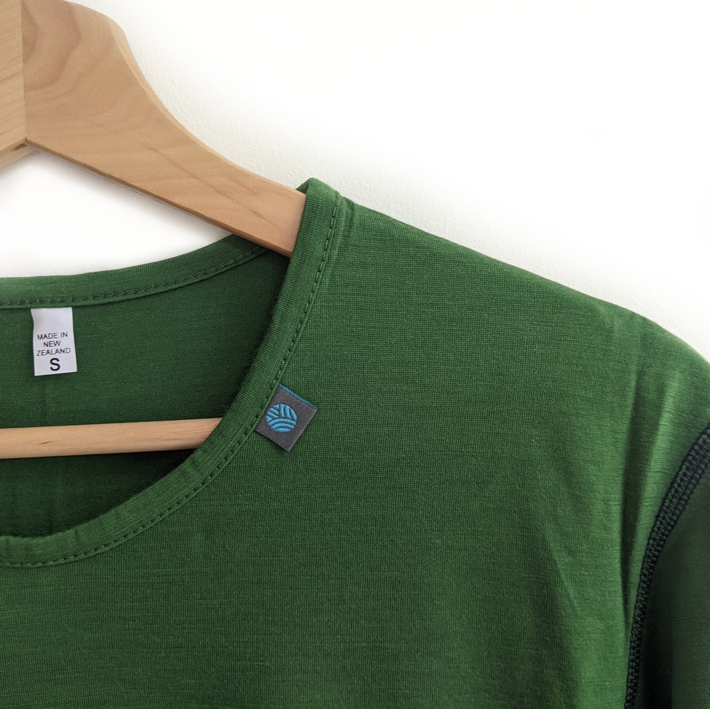 Leaf Green Long Sleeved Merino Wool Womens Top