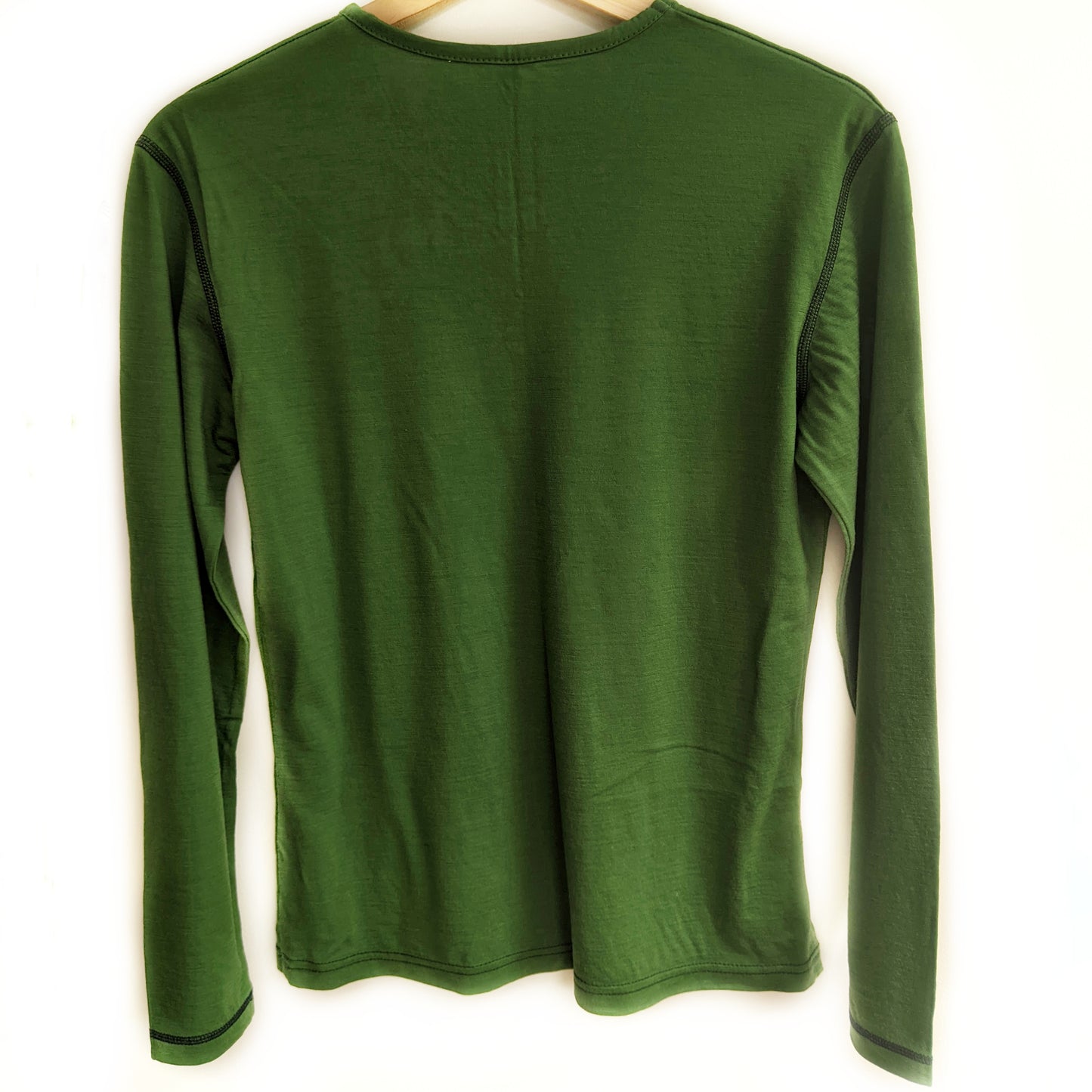 Leaf Green Long Sleeved Merino Wool Womens Top