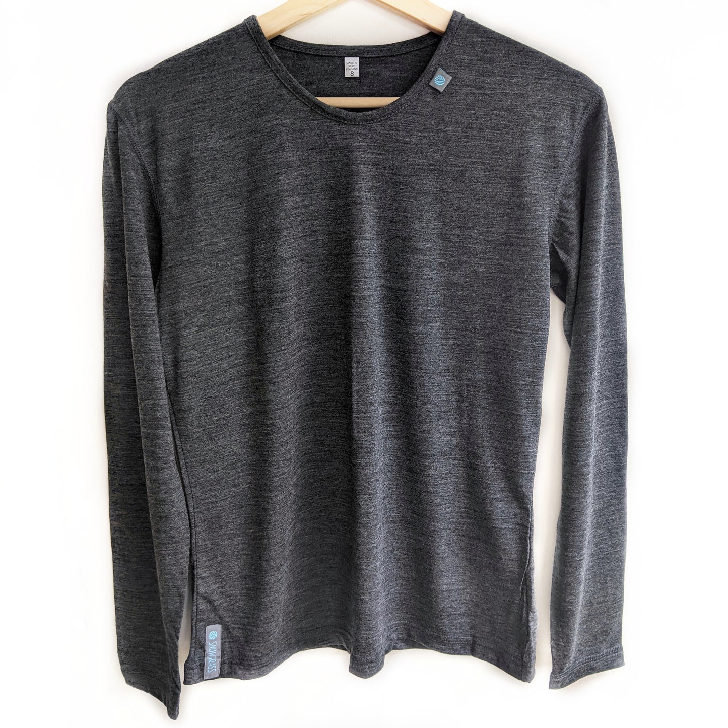 Charcoal Long Sleeved Merino Wool Womens Vest