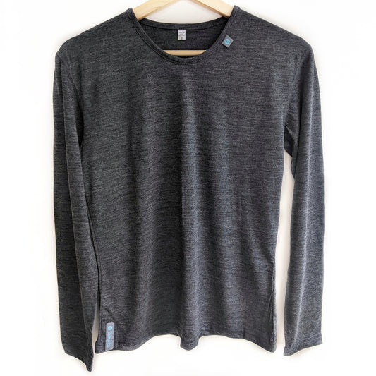 Charcoal Long Sleeved Merino Wool Womens Vest