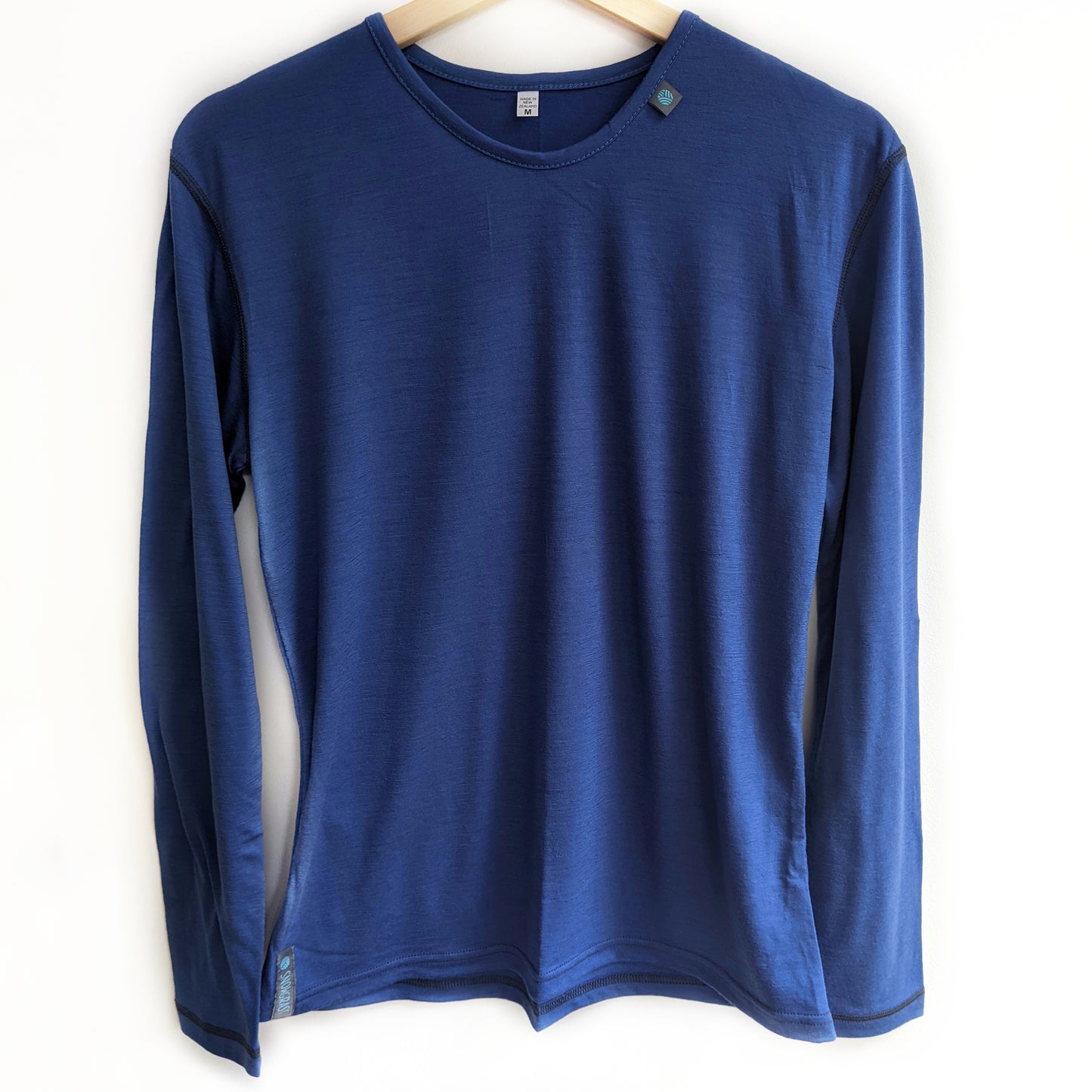 Lapis Blue Long Sleeved Merino Wool Womens Top