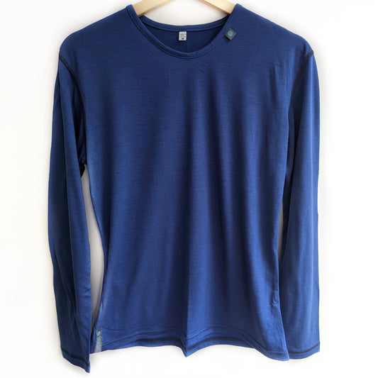 Lapis Blue Long Sleeved Merino Wool Womens Top