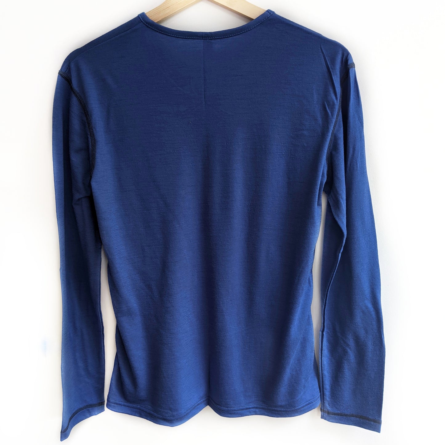 Lapis Blue Long Sleeved Merino Wool Womens Top