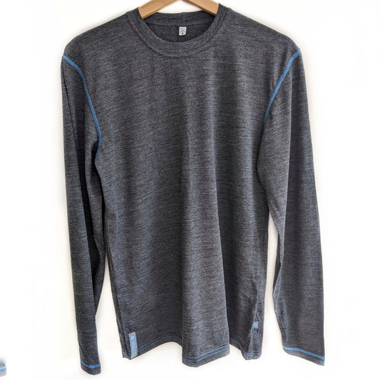 Charcoal Long Sleeved Merino Wool Mens Top