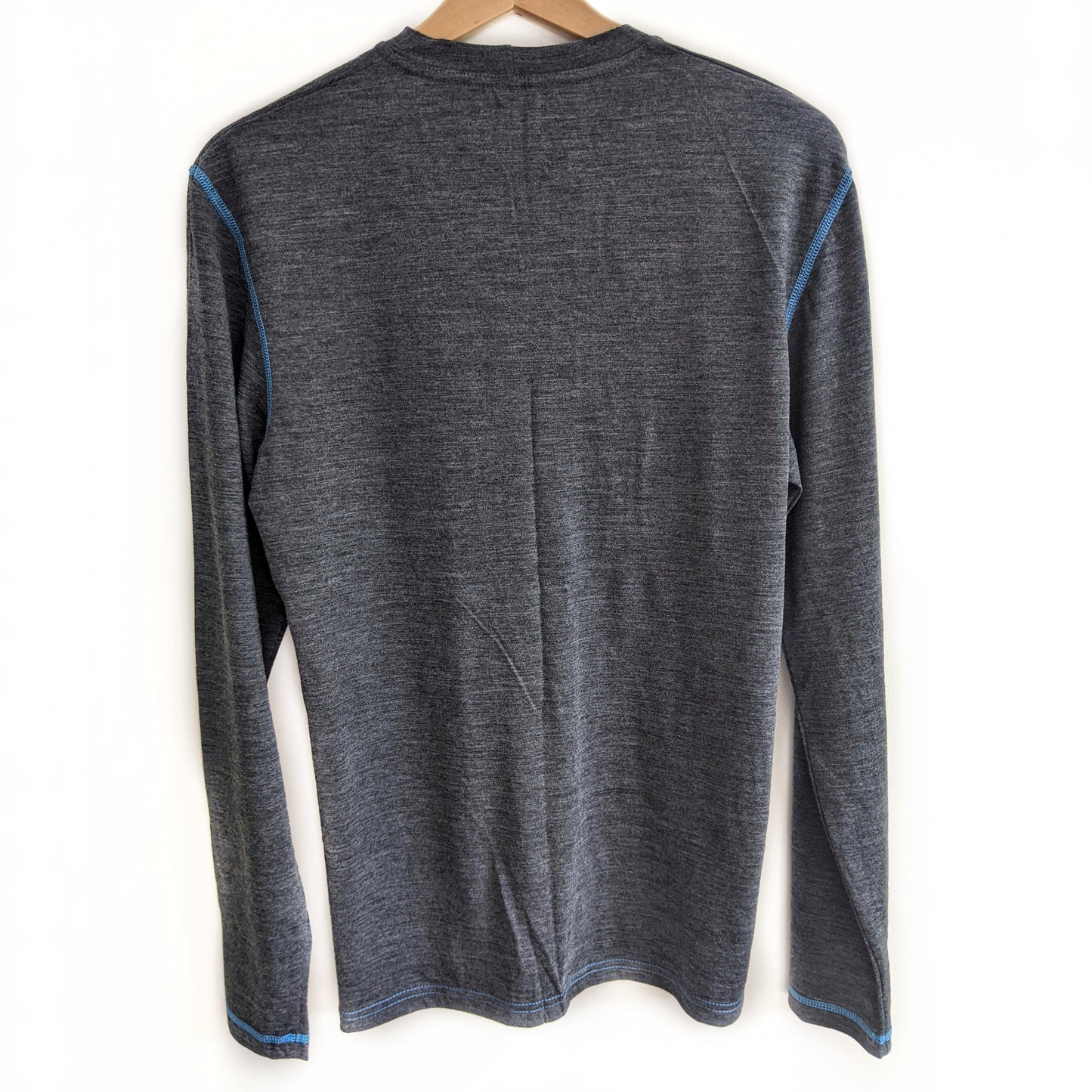 Charcoal Long Sleeved Merino Wool Mens Top