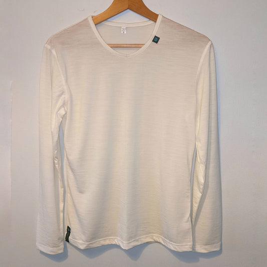Soft White Long Sleeved Merino Wool Womens Vest