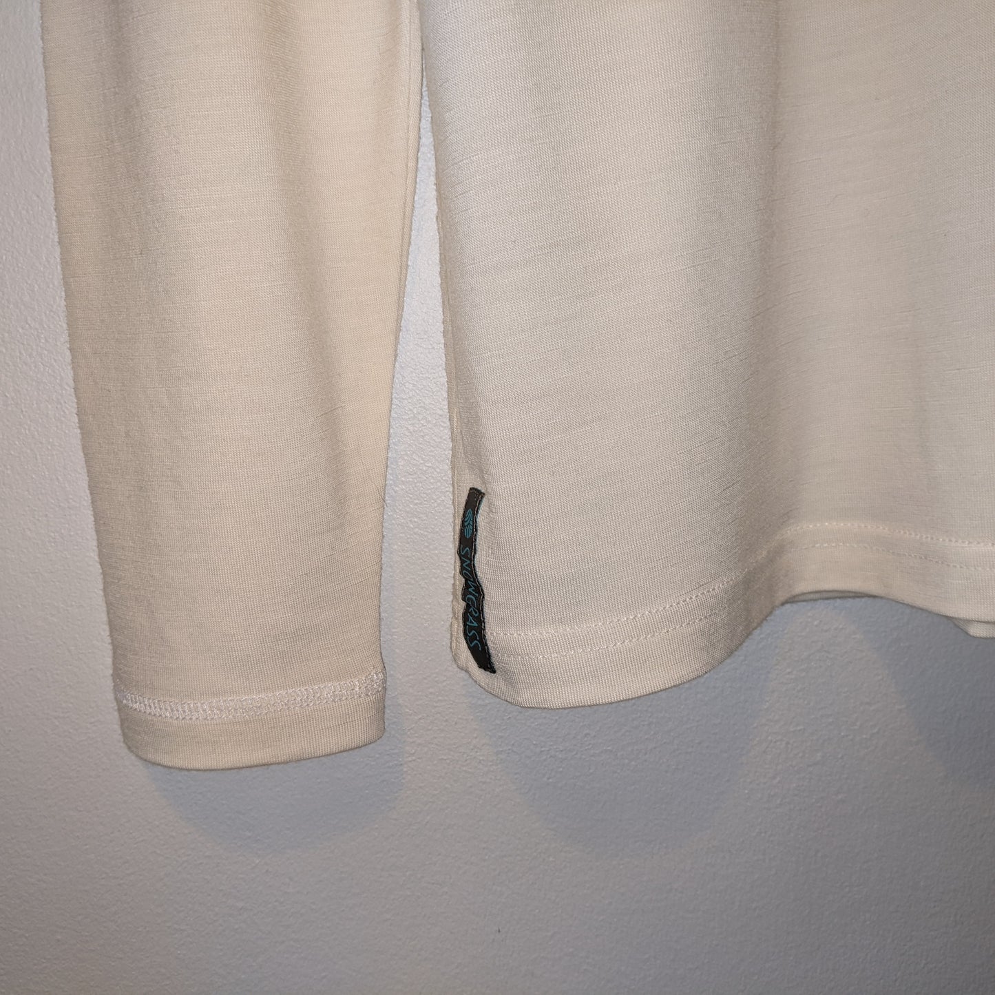 Soft White V Neck Merino Wool Mens Top