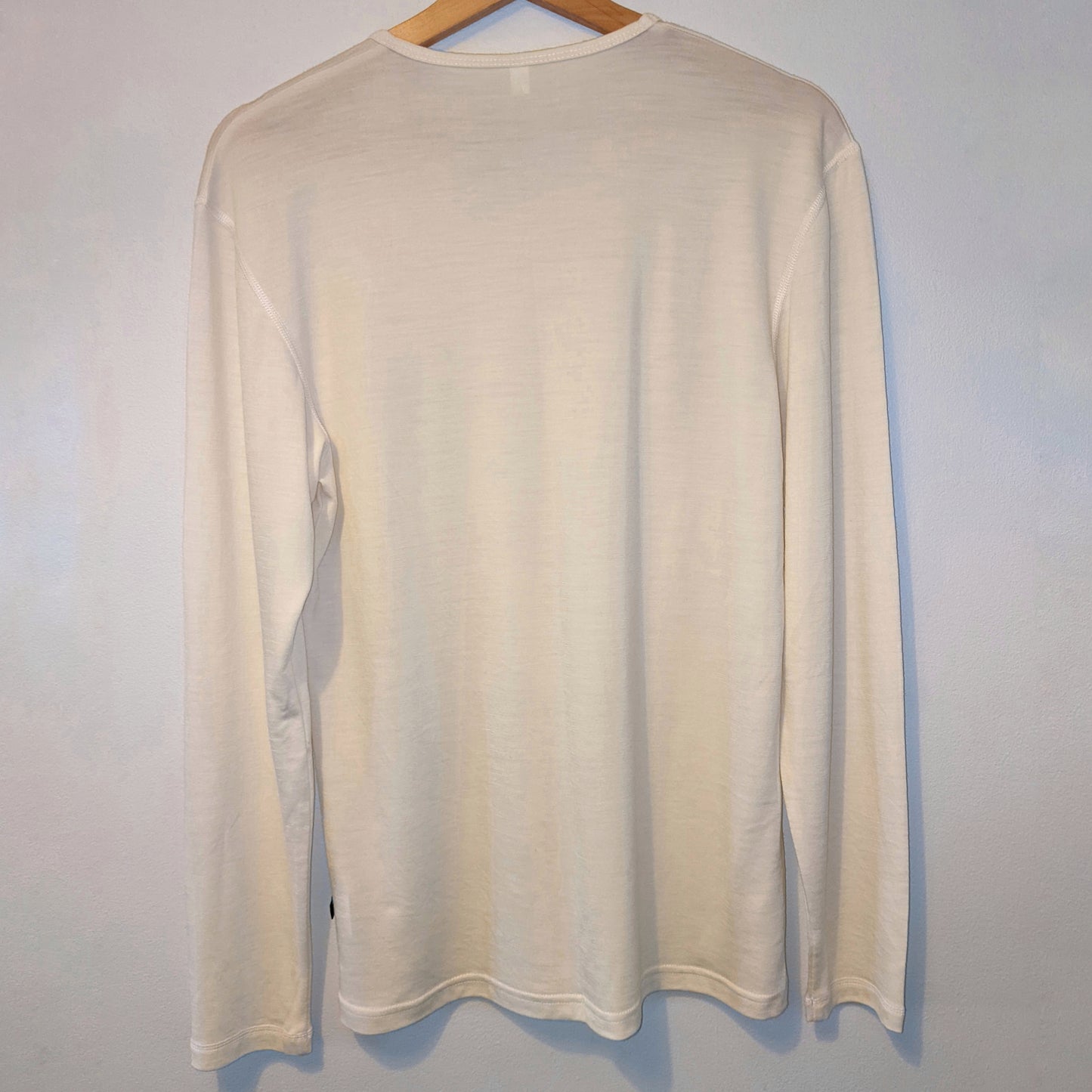 Soft White V Neck Merino Wool Mens Top
