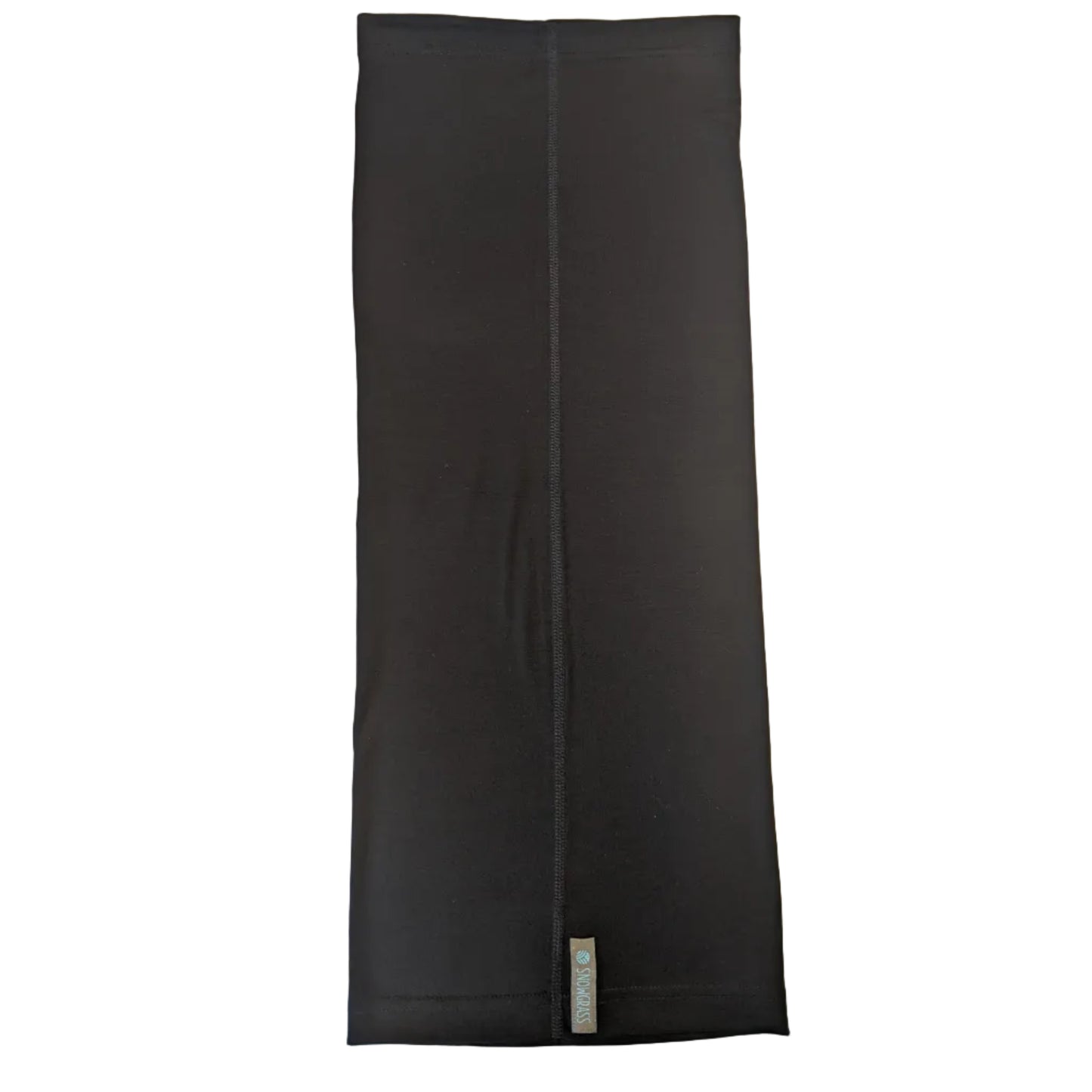 A black merino wool neck gaiter. 
