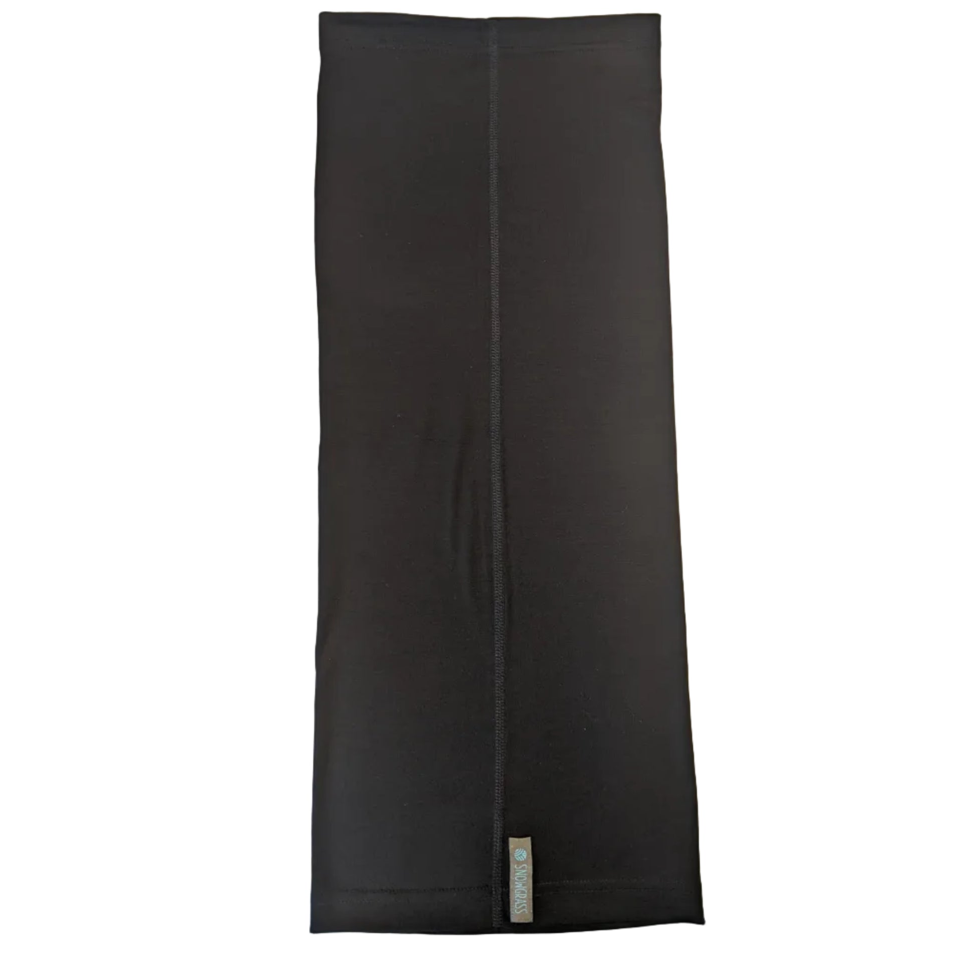 A black merino wool neck gaiter. 