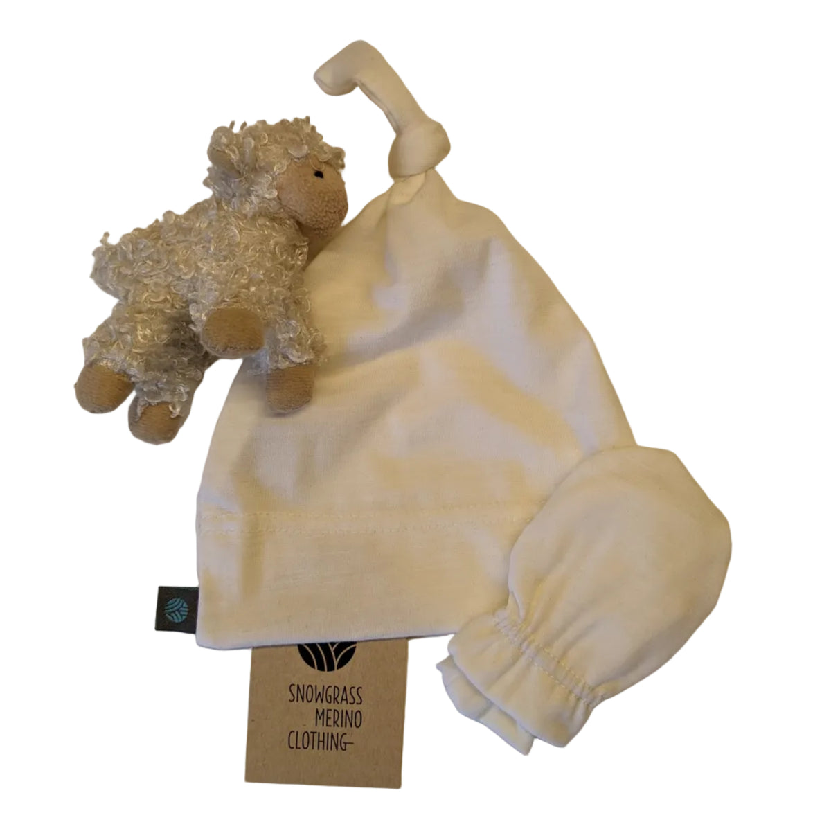 Merino Wool Hat and Mittens for a newborn baby