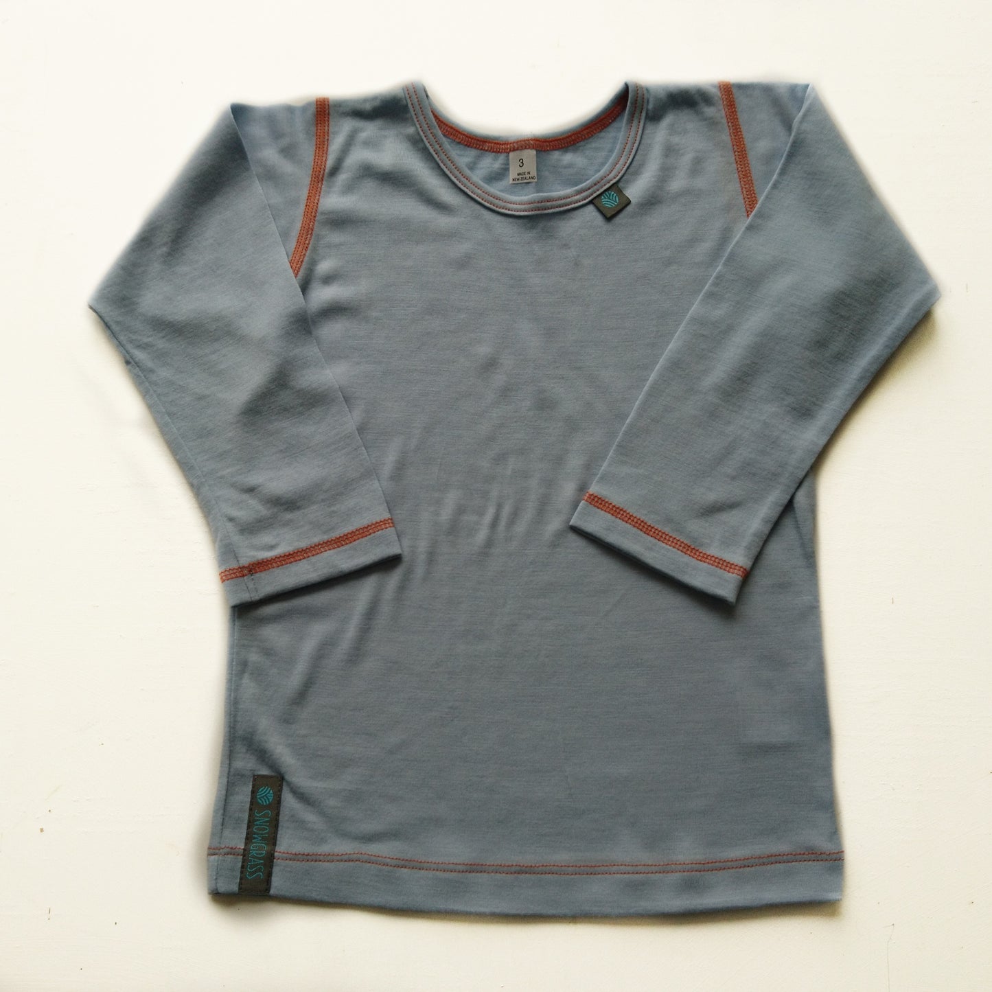 Light Blue Merino Wool Childrens Top