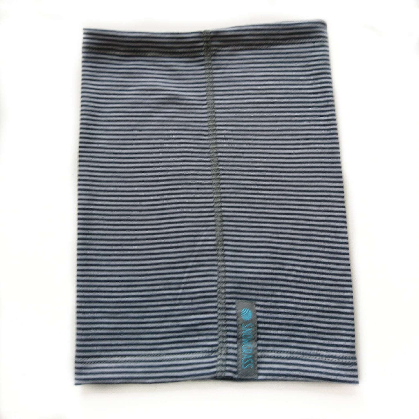 Grey Steel Stripe Merino Wool Neck Gaiter
