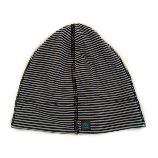 Blue Stripe Merino Wool Beanie