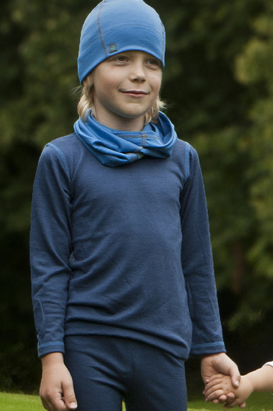 Blue Night Merino Wool Long Sleeved Top
