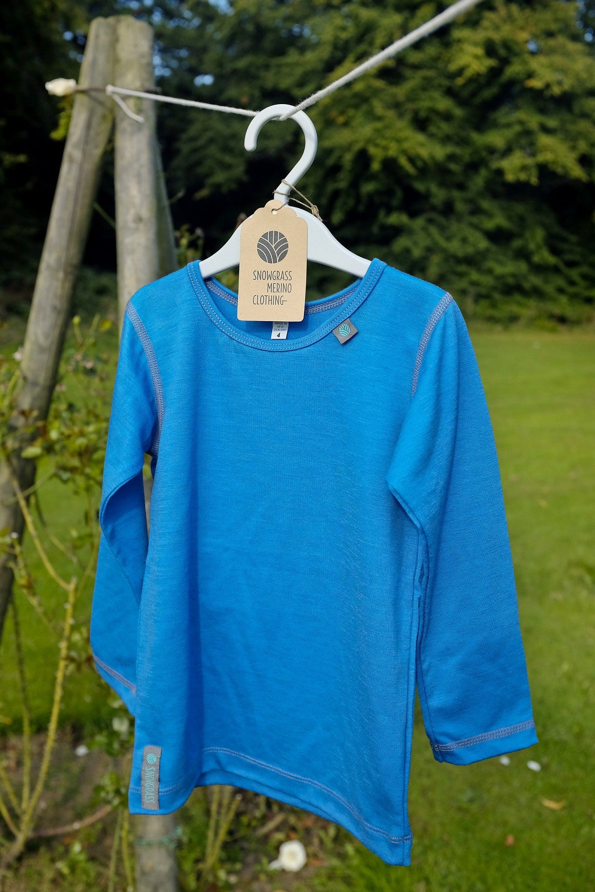 Lapis Blue Merino Wool Long Sleeved Top