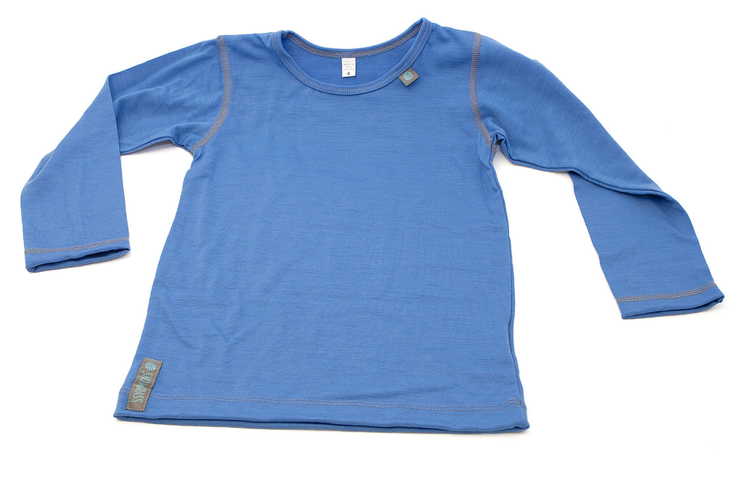 Lapis Blue Merino Wool Long Sleeved Top