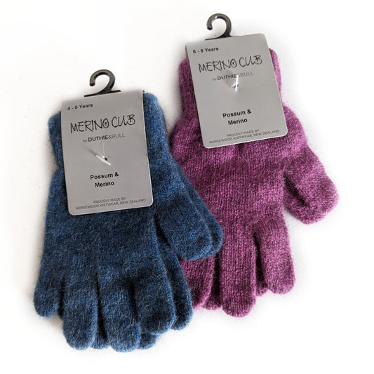 Childrens Possum Fur-Merino Wool Gloves