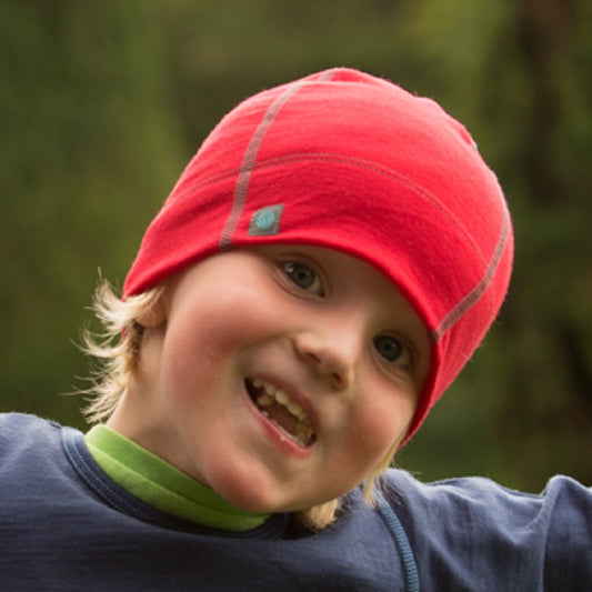 Bold Red Merino Wool Beanie