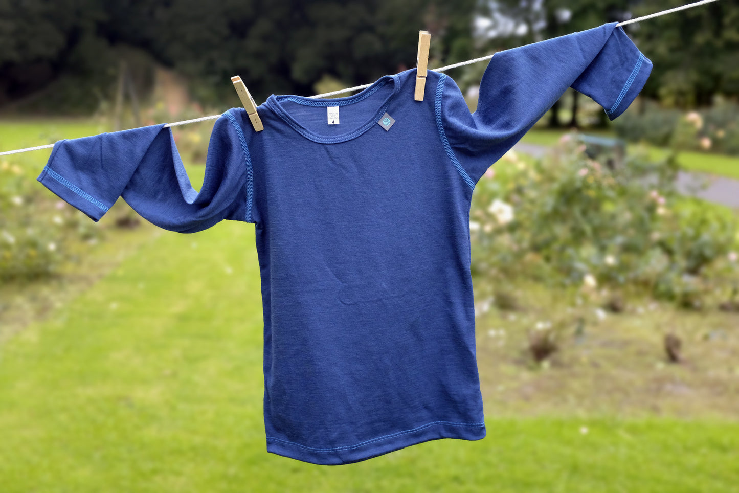 Blue Night Merino Wool Long Sleeved Top
