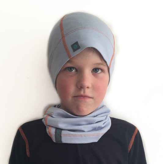 Light Blue Merino Wool Beanie Hat
